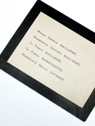 Item #1295 Original Mourning Card from Mallarme's Funeral. Stéphane Mallarm&eacute
