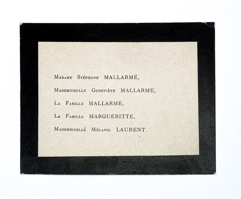 Original Mourning Card from Mallarme's Funeral