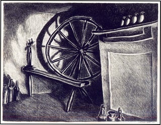 Limited Edition Lithograph of a Spinning Wheel. Wanda Gág.