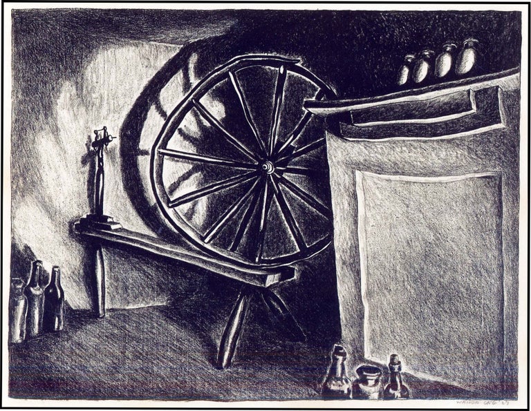 Limited Edition Lithograph of a Spinning Wheel