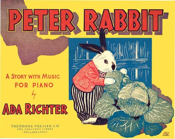 Item #25258 PETER RABBIT : A STORY WITH MUSIC FOR PIANO. Ada Richter, Beatrix Potter.