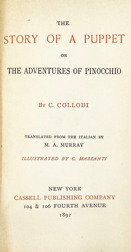 STORY OF A PUPPET, OR THE ADVENTURES OF PINOCCHIO