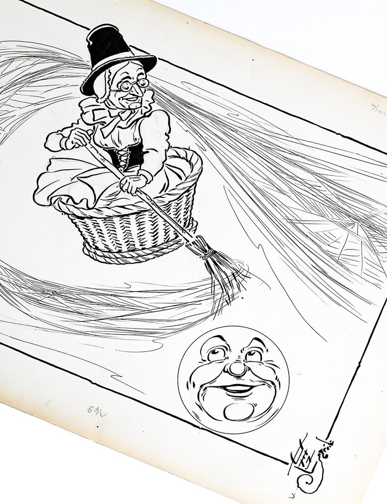 Original illustration: "There Was an Old Woman Tossed Up in a Basket" from MOTHER GOOSE