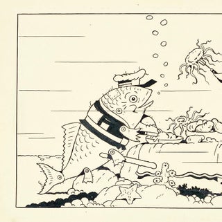 Item #34280 Original art: "Seal Having a Feast" from THE RAGGEDY ANIMAL BOOK. Harrison Cady