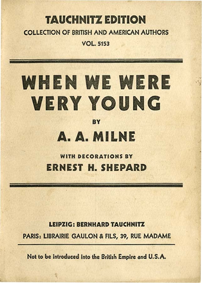 Item #36141 WHEN WE WERE VERY YOUNG. A. A. Milne, Ernest H. Shepard.