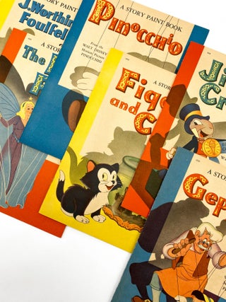 Item #38018 WALT DISNEY'S BOX OF SIX PINOCCHIO BOOKS. Carlo Collodi, Walt Disney Studios