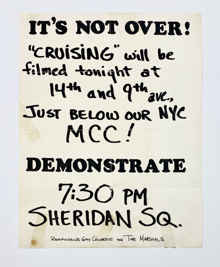 Original Flyer Announcing a Protest Against the Film CRUISING