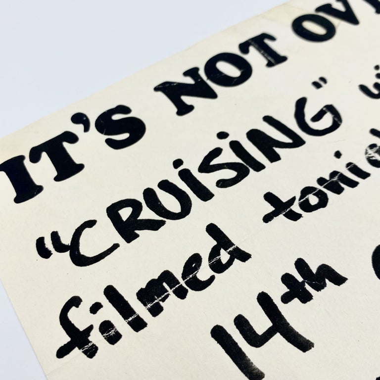 Original Flyer Announcing a Protest Against the Film CRUISING