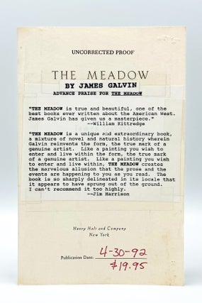 Item #40416 THE MEADOW. James Galvin