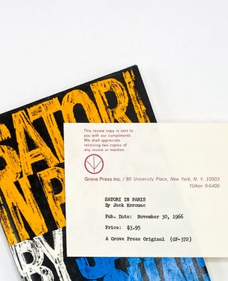 Item #40648 SATORI IN PARIS. Jack Kerouac