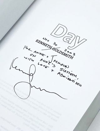 Item #40732 DAY. Kenneth Goldsmith