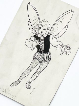 Item #40937 Original Art of a Fairy Boy "Bees'-Wings" from THE FAIRY CHANGELING. Fanny Young...