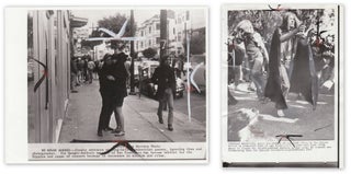 TWO ORIGINAL WIRE-SERVICE PHOTOS OF HIPPIES IN THE HAIGHT. Haight-Ashbury.