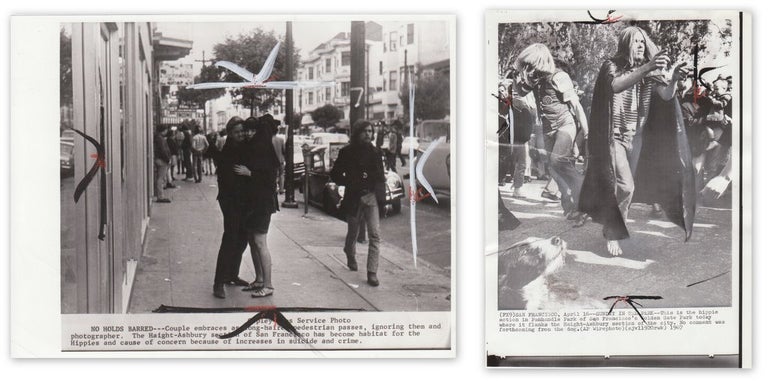 Item #41184 [TWO ORIGINAL WIRE-SERVICE PHOTOS OF HIPPIES IN THE HAIGHT]. Haight-Ashbury.