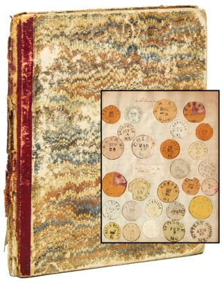 Scrapbook of Mounted Postmarks ca. 1866 Through the 1890s. Mail Art.
