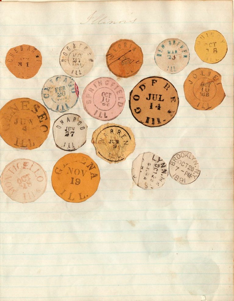 [Scrapbook of Mounted Postmarks ca. 1866 Through the 1890s]