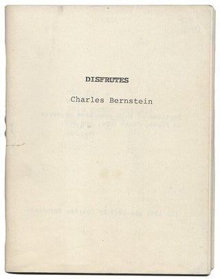 Item #41584 DISFRUTES. Charles BERNSTEIN