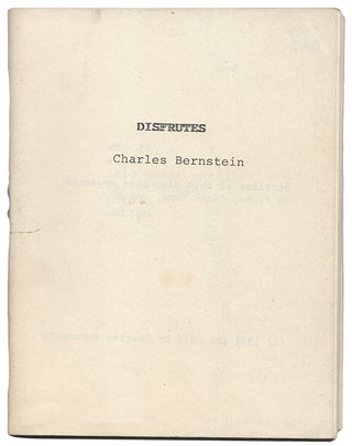 Item #41584 DISFRUTES. Charles BERNSTEIN