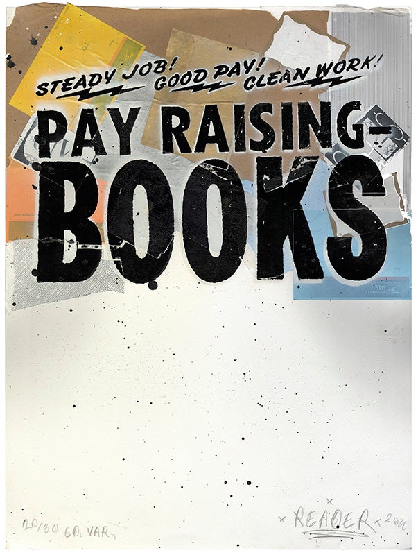 Item #41589 PAY-RAISING BOOKS [Original Artwork Print]. " a. k. a. "Read More" etc "THE READER.