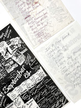 Item #41665 Collection of Five Early Holograph Hüsker Dü Set-Lists and Flyers. Hüsker Dü