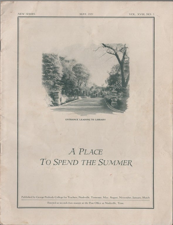 Personal Documents and Promotional Materials From George Peabody College for Teachers