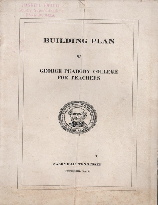 Personal Documents and Promotional Materials From George Peabody College for Teachers