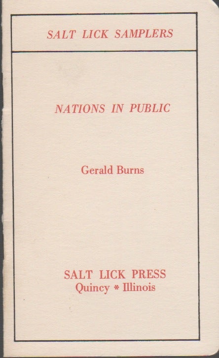 Item #41843 NATIONS IN PUBLIC. Gerald BURNS.
