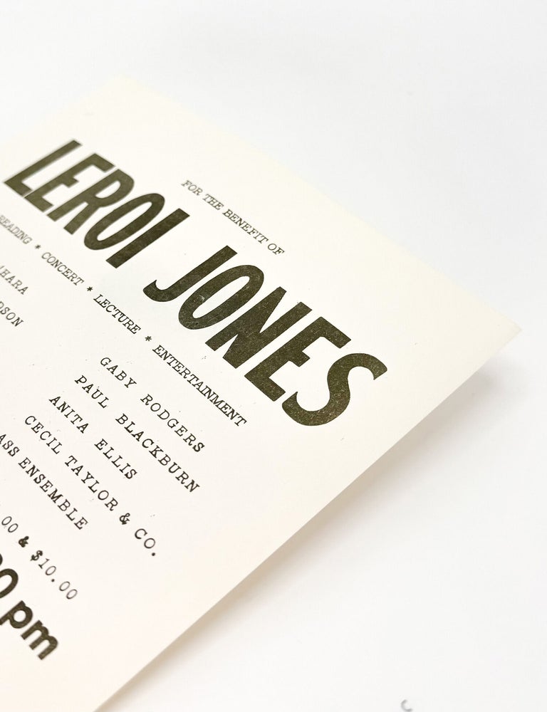 [Flyer Advertising a Benefit for Leroi Jones]