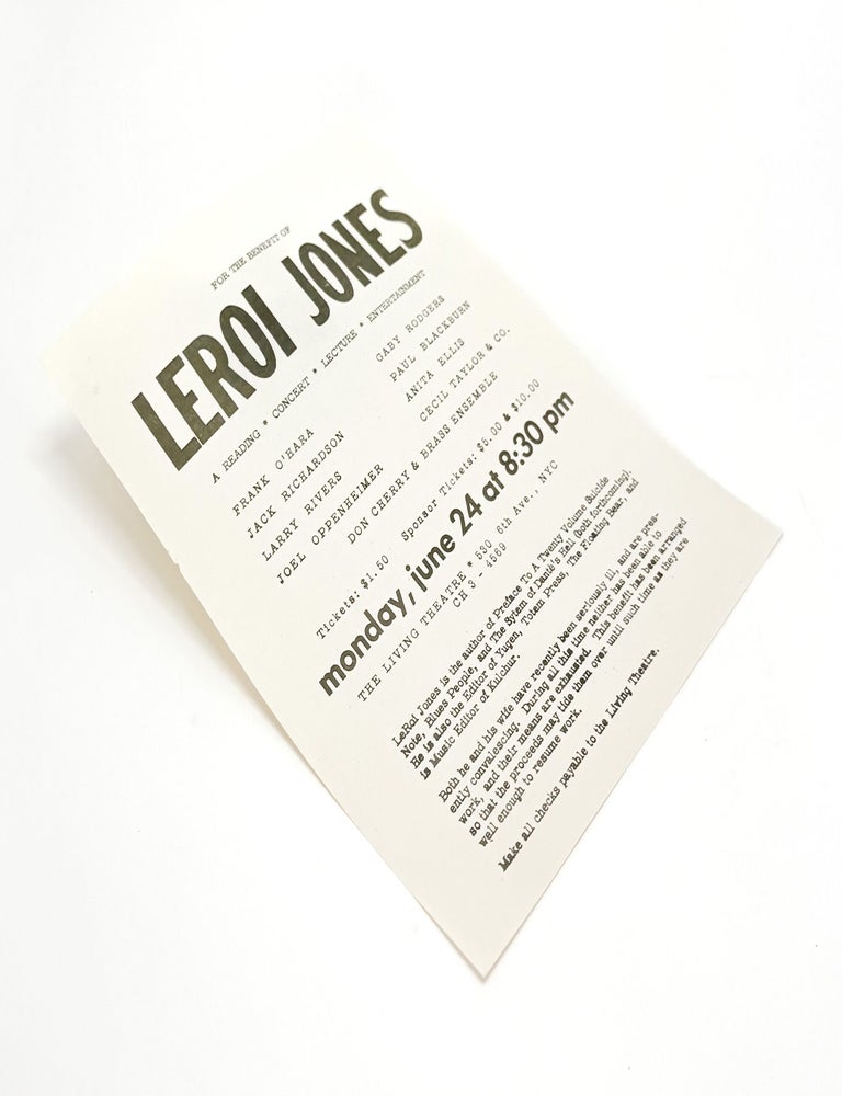 [Flyer Advertising a Benefit for Leroi Jones]