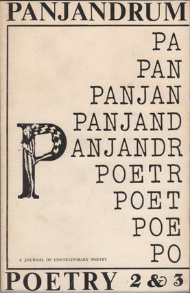 PANJANDRUM 2 & 3: A Double Issue - A Journal of Contemporary Poetry. Dennis Koran.