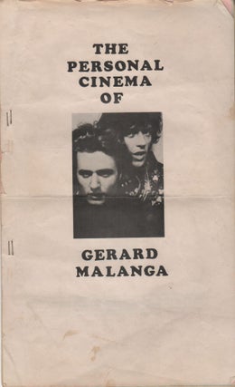 Item #42313 THE PERSONAL CINEMA OF GERARD MALANGA [Cover Title]. GERARD MALANGA / PROGRAM NOTES...