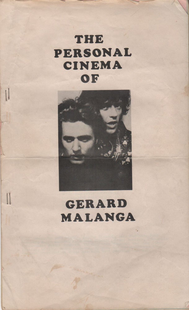 Item #42313 THE PERSONAL CINEMA OF GERARD MALANGA [Cover Title]. GERARD MALANGA / PROGRAM NOTES [Title Page]. Gerard MALANGA, Ronald Zimardi, Compiler.