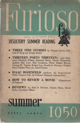 FURIOSO - Vol. 5 No. 3 - Summer 1950. Jackson MAC LOW, Reed Whittemore.