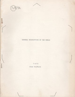 GENERAL DESCRIPTION OF THE WORLD: 7-9/72. Alan SONDHEIM.