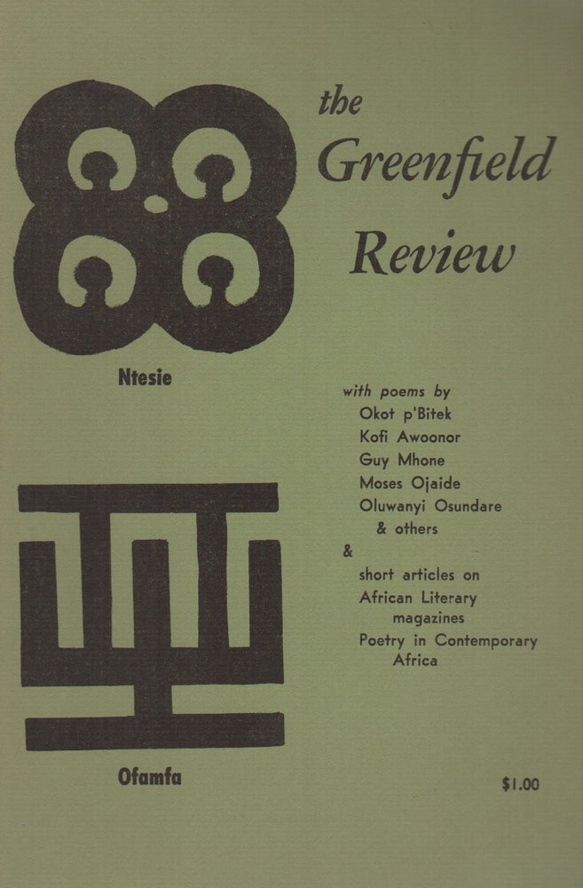 Item #42641 THE GREENFIELD REVIEW - Vol. 1 No. 4. Joseph III Bruchac.