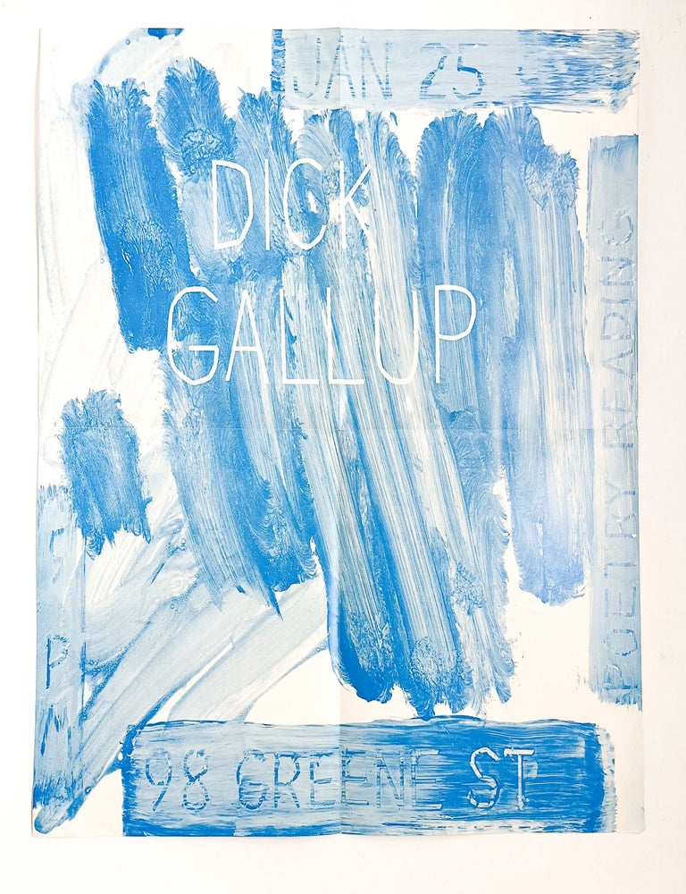 Poster for a Poetry Reading by Dick Gallup at 98 Greene St Loft
