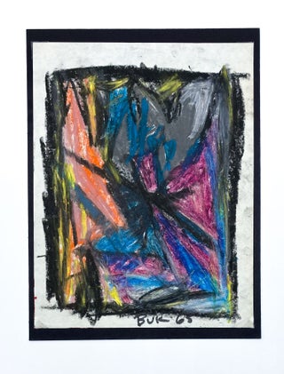 Original Abstract Color Pastel Drawing. Charles Bukowski.