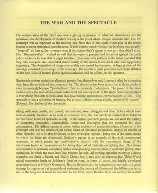 THE WAR AND THE SPECTACLE. Ken KNABB, Bureau of Public.