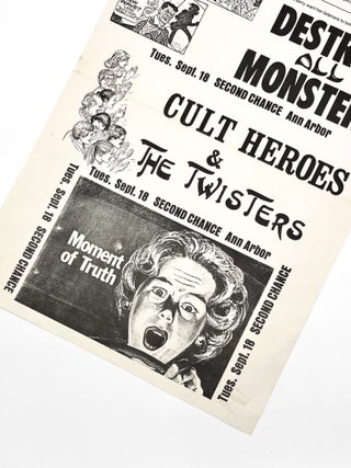 Item #43064 Concert Poster : DESTROY ALL MONSTERS [,] CULT HEROES & THE TWISTERS. Destroy All...