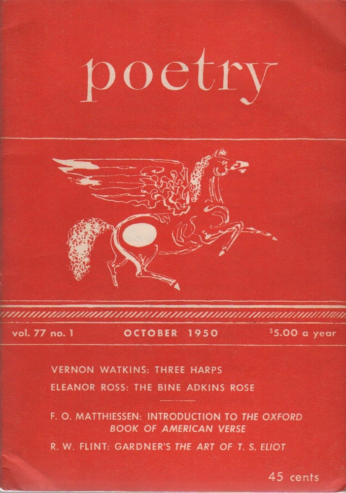 Item #43174 POETRY - Vol. 77 No. 1 - October 1950. Karl SHAPIRO.