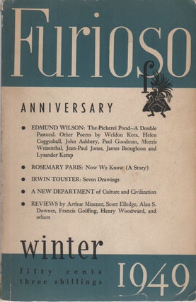 FURIOSO - Vol. 4 No. 1 - Winter 1949. Reed WHITTEMORE, John Ashbery.