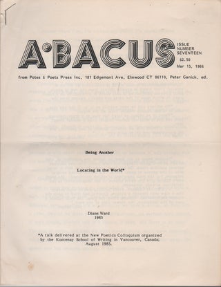 ABACUS - Issue Number Seventeen. Peter GANICK, Diane Ward.