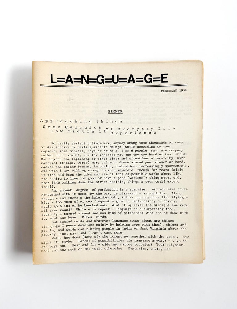 L=A=N=G=U=A=G=E [Language] [Complete Set of 13 Issues, Plus Supplements]