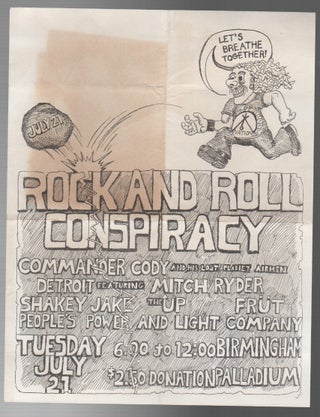 ROCK AND ROLL CONSPIRACY [CONCERT FLYER. Commander Cody, his Lost.