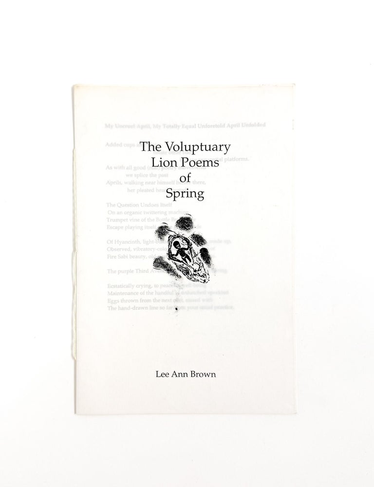 THE VOLUPTUARY LION POEMS OF SPRING