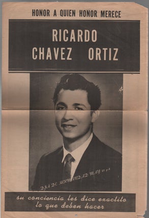 Item #44038 HONOR A QUIEN HONOR MERECE / RICARDO CHAVEZ ORTIZ [Honor to Whom Honor is Due]....