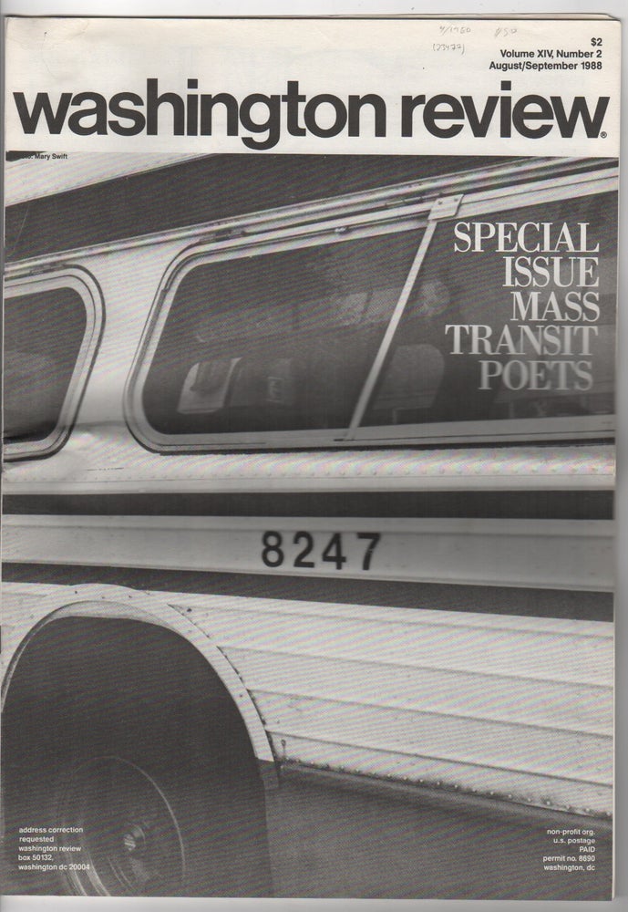 Item #44071 WASHINGTON REVIEW SPECIAL ISSUE: Mass Transit Poets / Volume XIV Number 2 August/September 1988. Clarissa WITTENBERG.