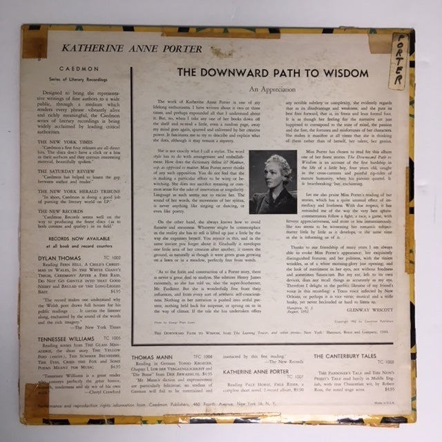 THE DOWNWARD PATH TO WISDOM: Complete Short Story [LP Recording]