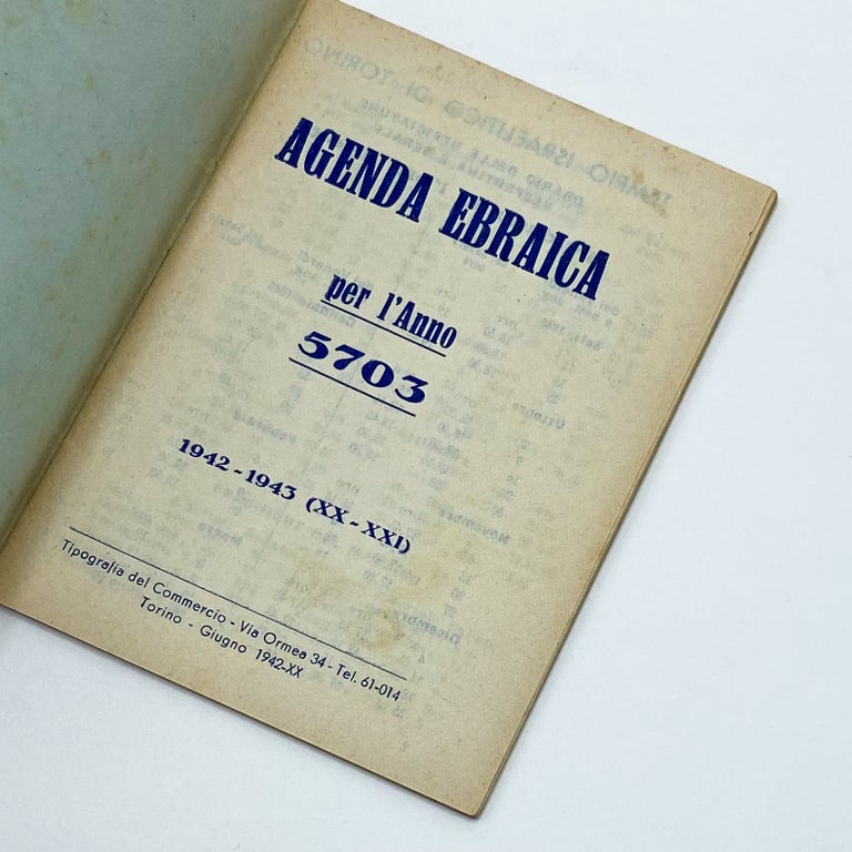 AGENDA EBRAICA PER L'ANNO 5703 / 1942-1943 (XX-XXI)