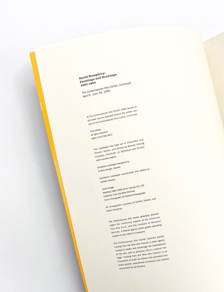 DAVID HUMPHREY PAINTINGS AND DRAWINGS 1987-1994